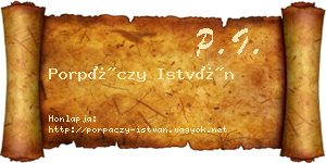 Porpáczy István névjegykártya